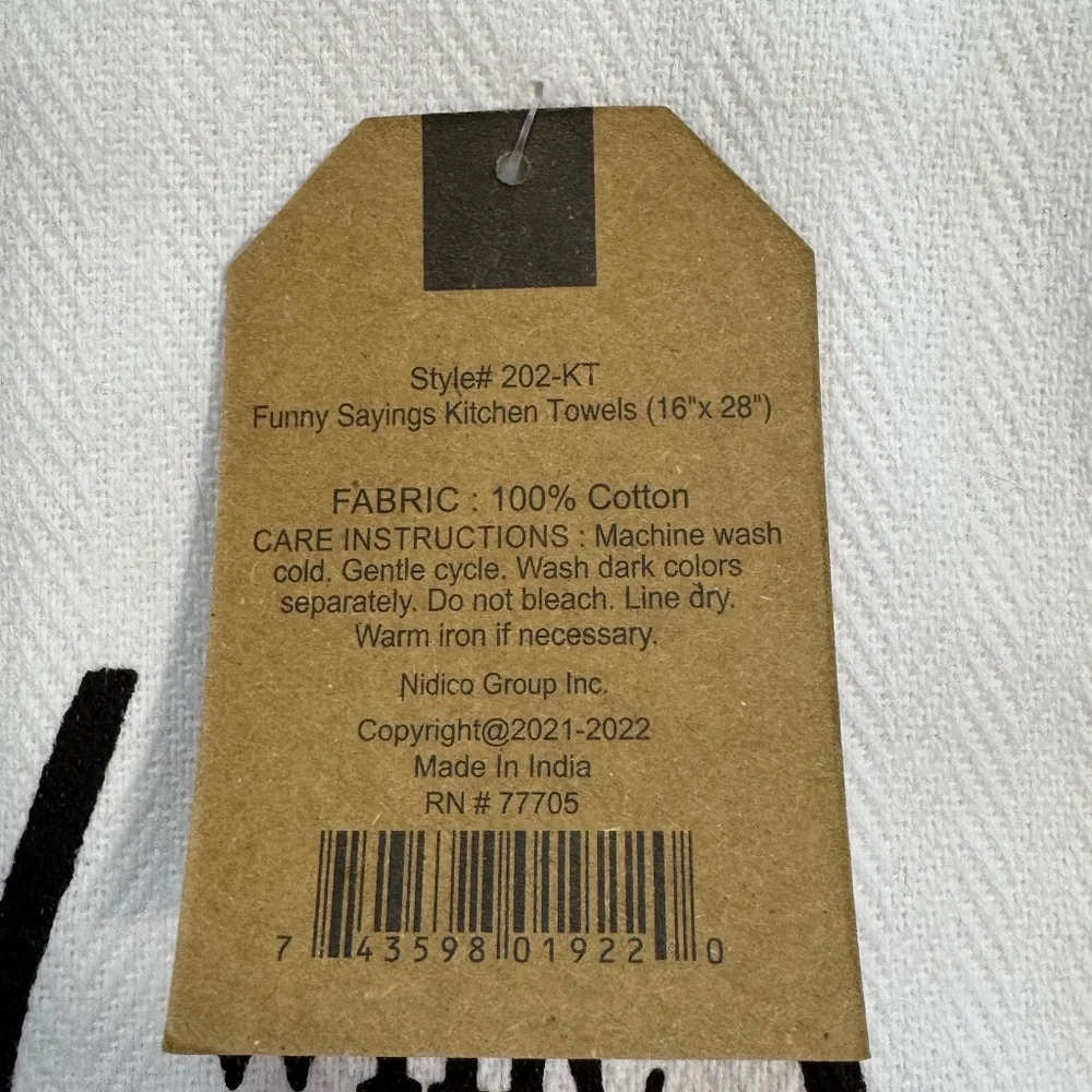 NWT Kitchen Towel “Wine Not